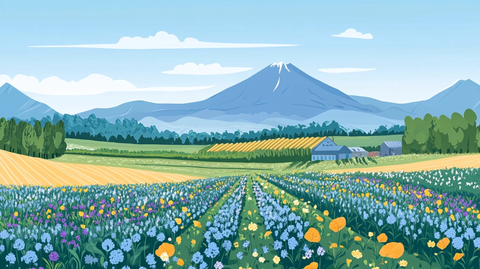 天然食品山村田野风景