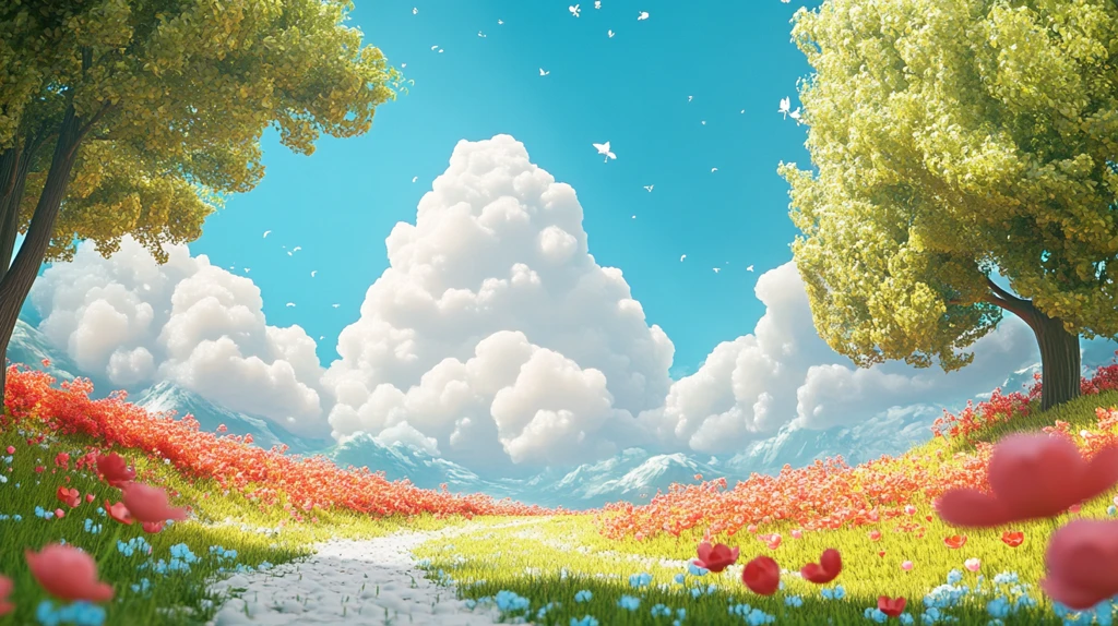 唯美梦幻花田场景