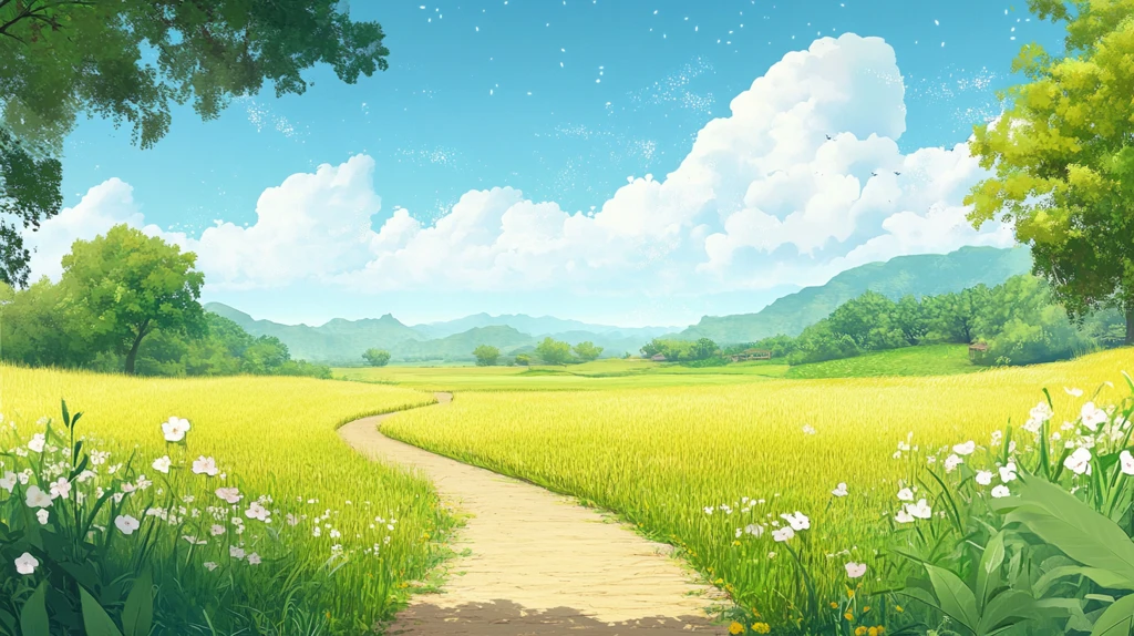 田园小路田野春游春天