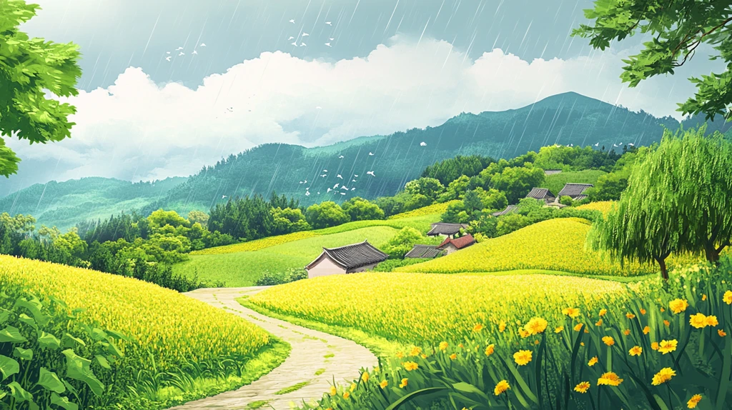 乡村场景插画