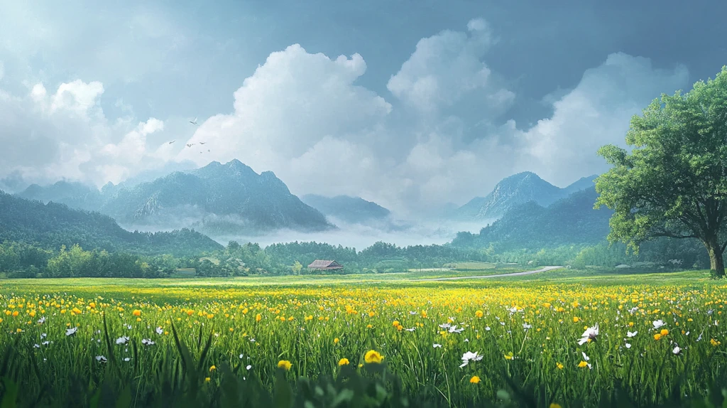 高清宽幅田园山水