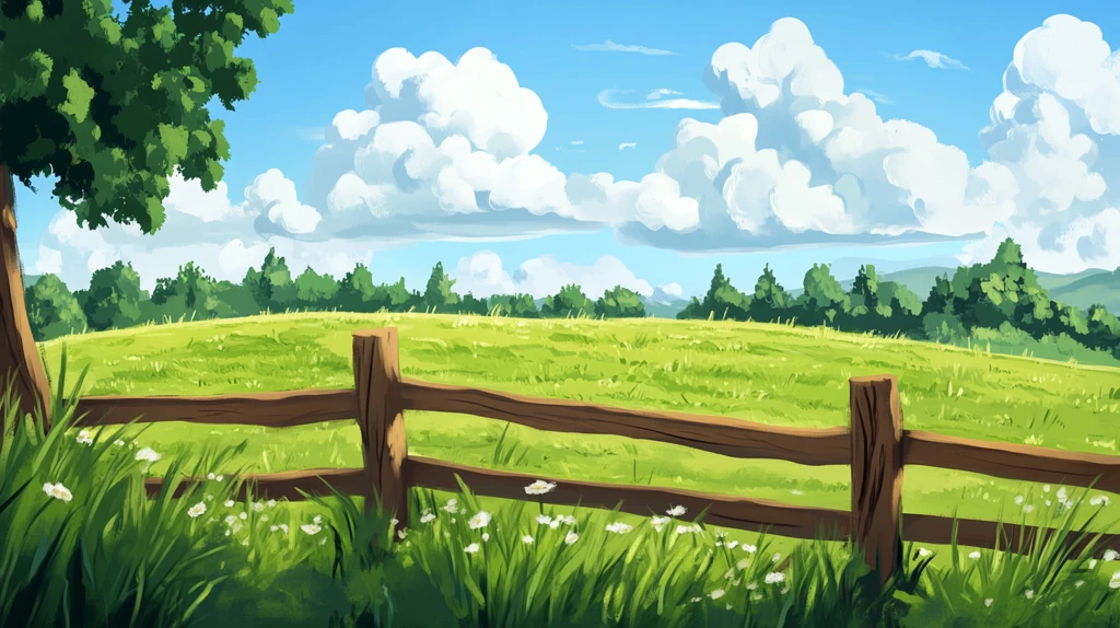 草地场景插画