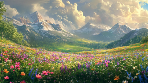 唯美梦幻花田场景