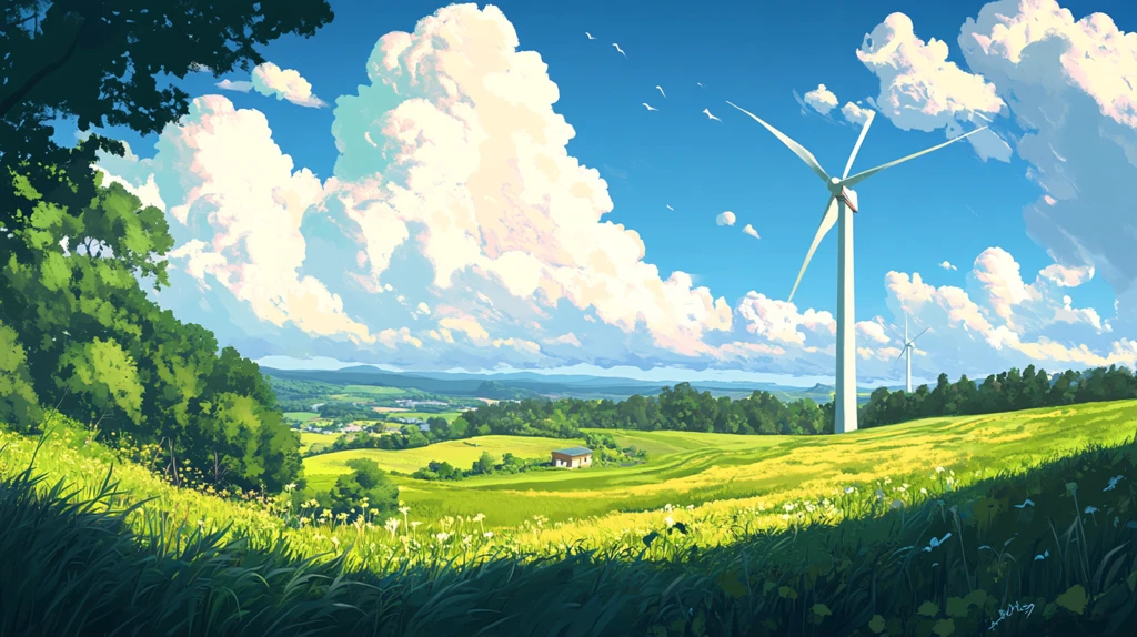 郊外的美景凉爽的风