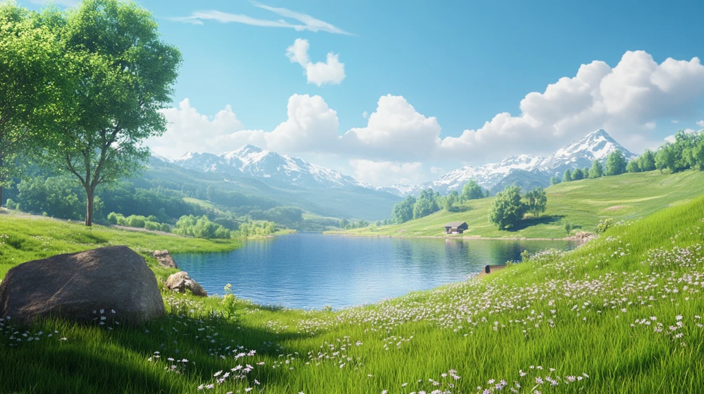 高清宽幅田园山水