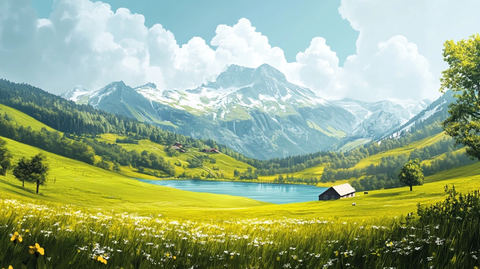 高清宽幅田园山水