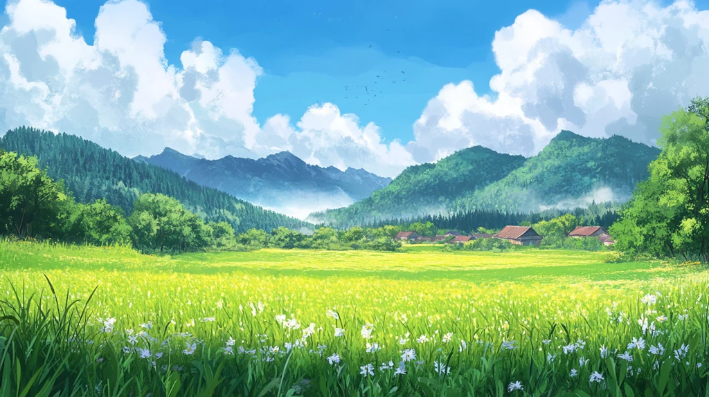 高清宽幅田园山水