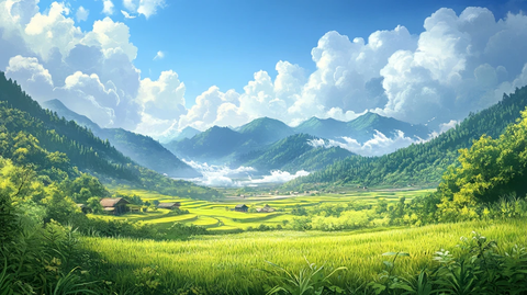 高清宽幅田园山水