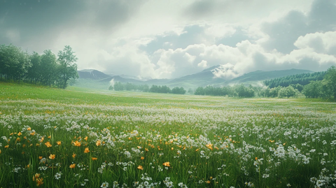 唯美梦幻花田场景