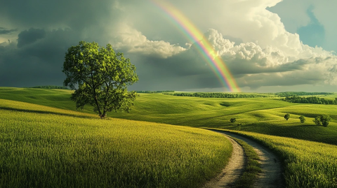 高清草原彩虹