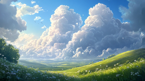 动漫中童话中的白云