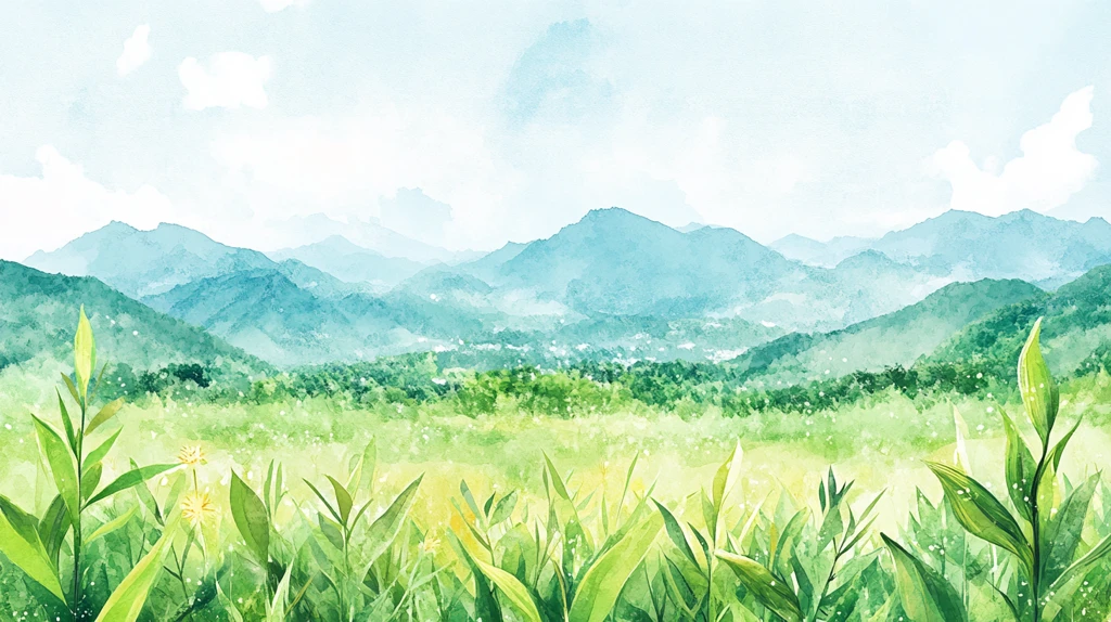 插画华南水彩水墨山水