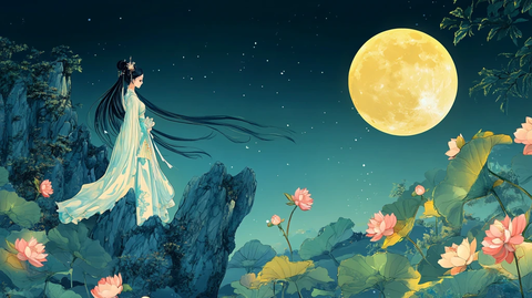 中秋楼阁仙女图