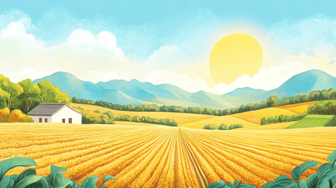 农村田野插画