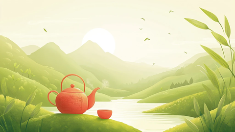 茶叶扁平风插画