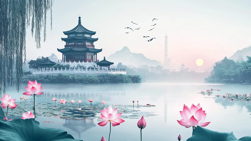 荷花湖畔粤剧背景