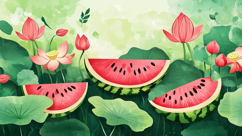 夏日西瓜插画