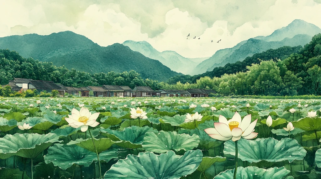 江南香山风景区插画
