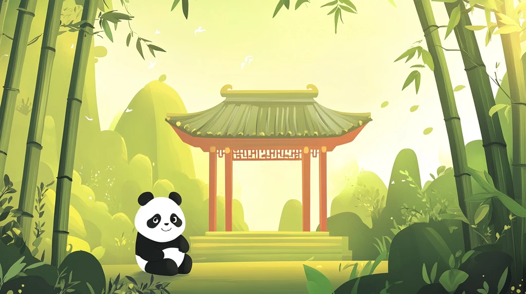 大熊猫基地插画