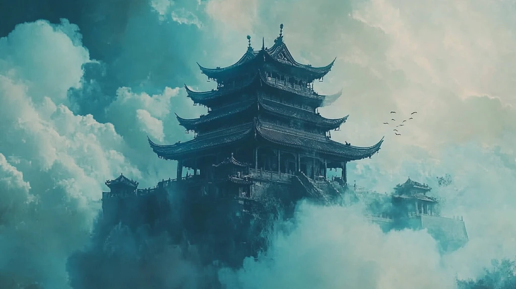 夏日云海古建筑