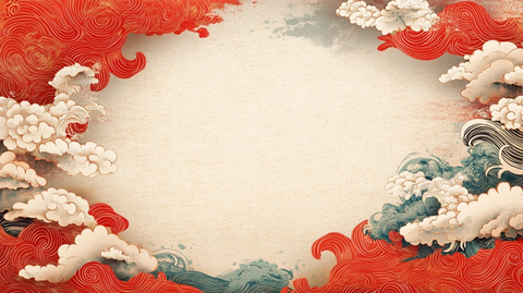 日式浪花背景