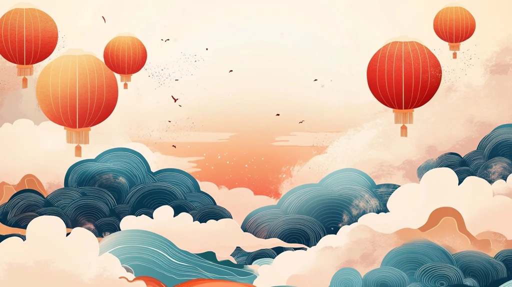 节日海报插画背景图