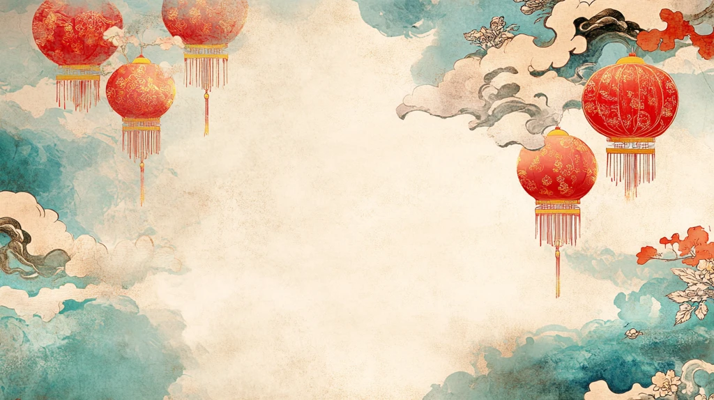 水墨新中式喜庆背景
