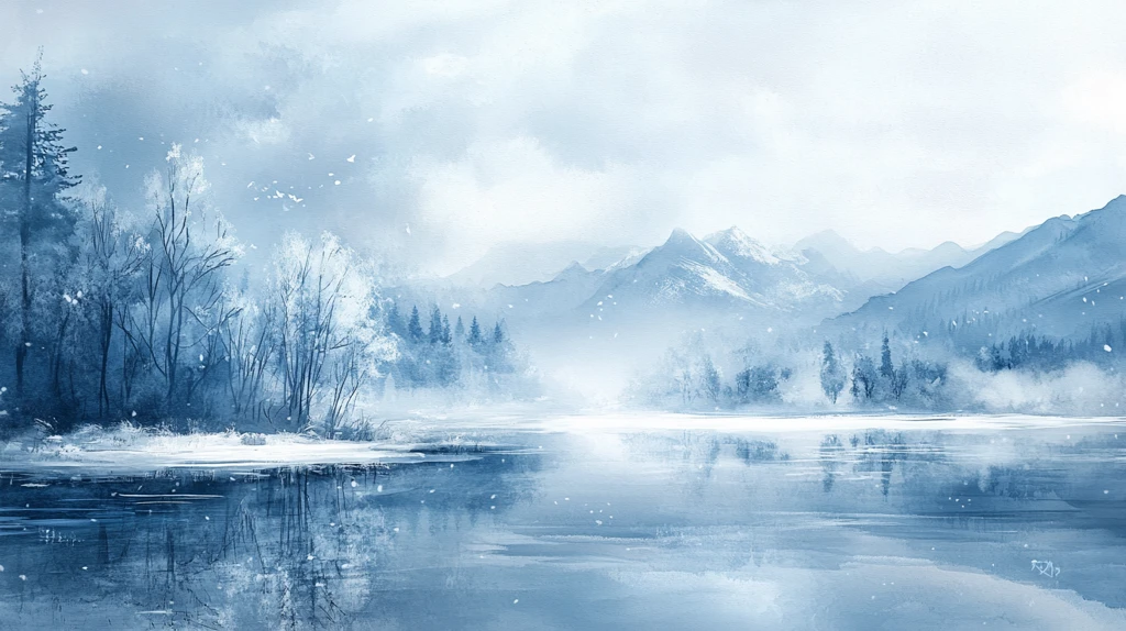 蓝色梦幻山水风情