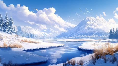 电脑装饰画不冻河