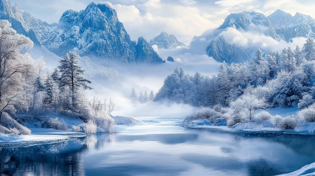 电脑装饰画不冻河