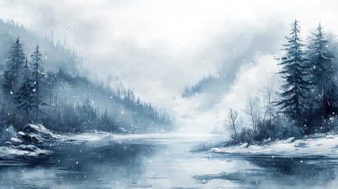 电脑装饰画不冻河