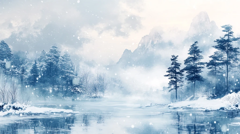 磨砂山水意境画