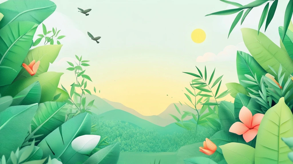 绿色淡雅插画风