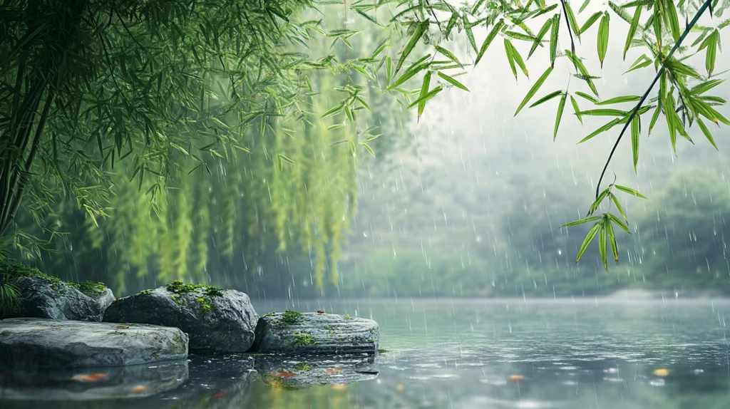 竹林雨景