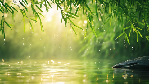 竹叶水面光斑