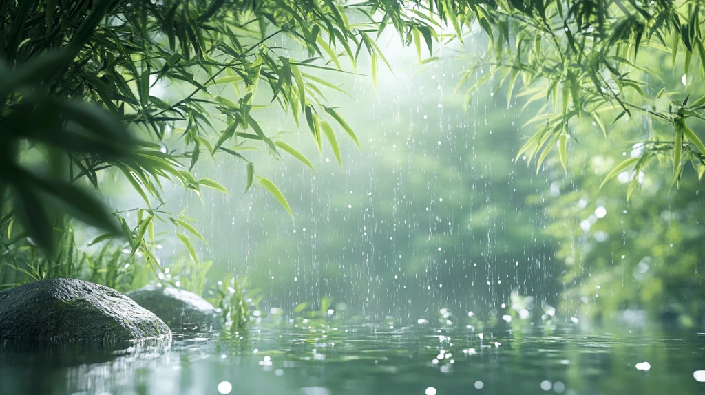 竹林雨景