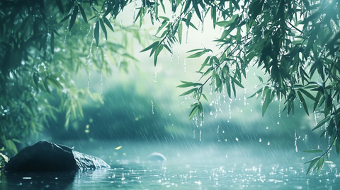 竹林雨景