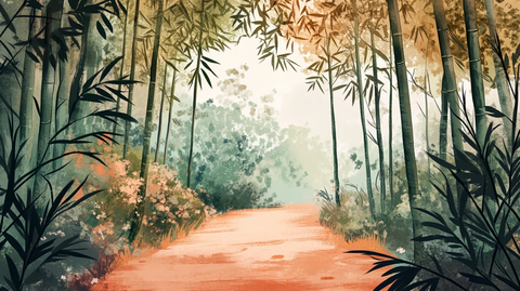 竹林背景插画