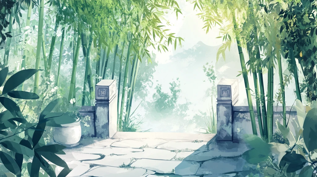 竹林背景插画