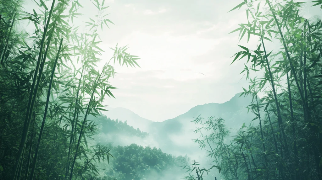 水墨山水竹林
