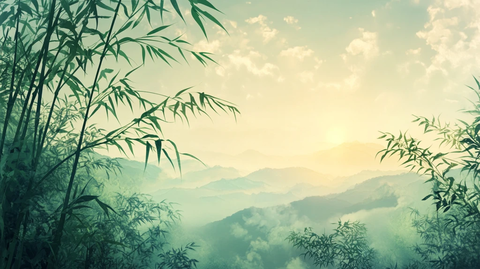 竹林山水背景