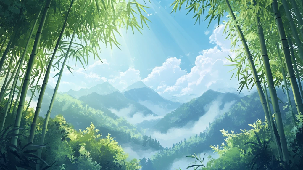 竹林山水背景