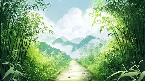 竹林背景插画