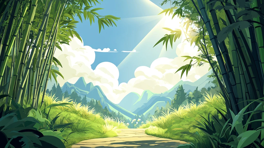 竹林背景插画