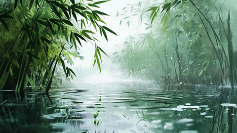 竹林山水背景