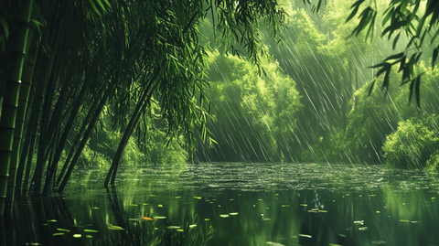 竹林雨景