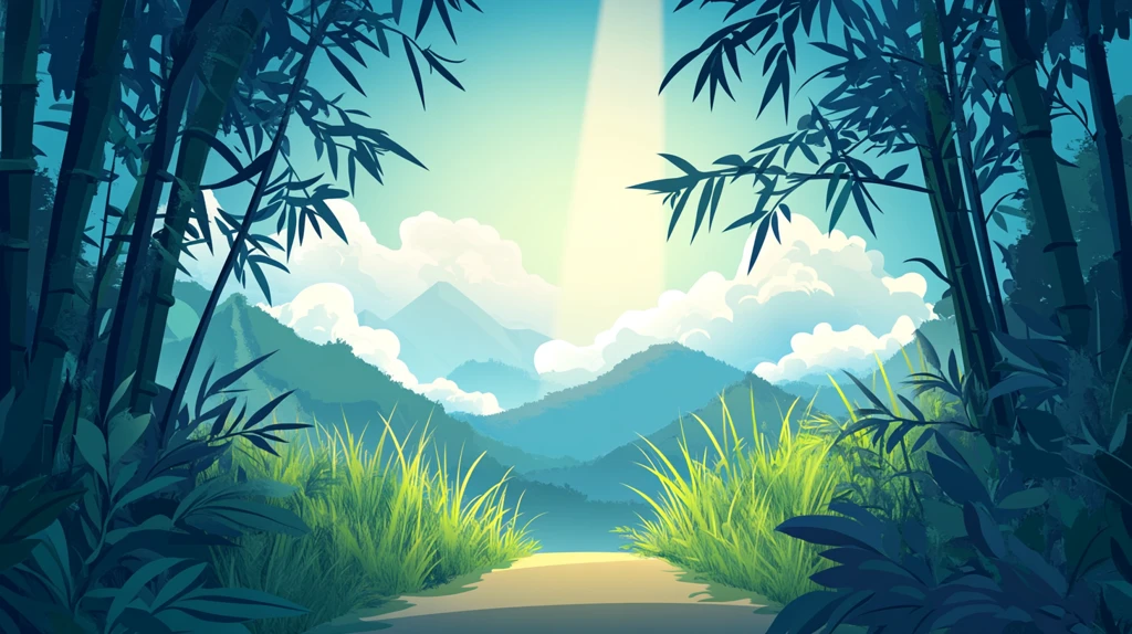 竹林背景插画