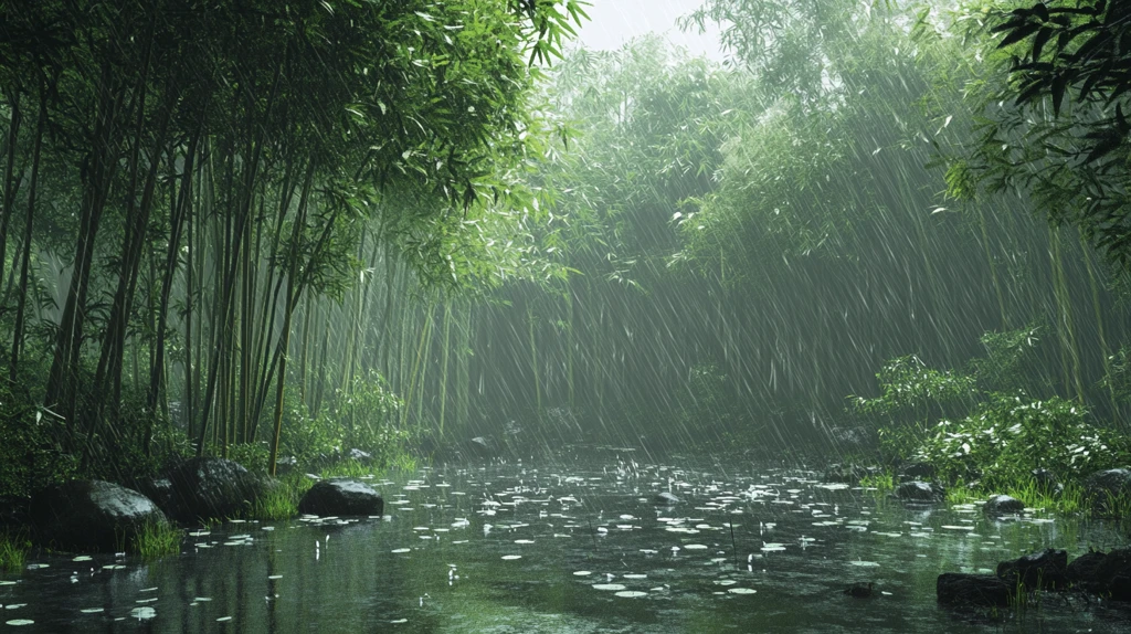 竹林雨景