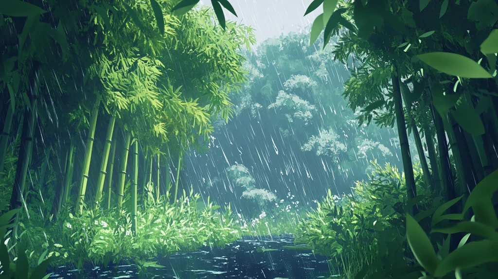 竹林雨景