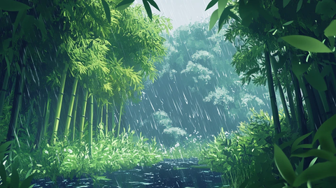 竹林雨景